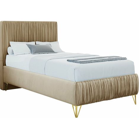 Cama Logan 112, Amor Velvet 4304, Individuales, 90x200, Tapiz, Somieres, 90x209x120cm (1/4)