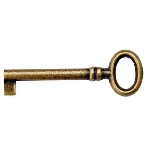 CLÉ POUR MEUBLES '33718' 24x69 mm - Laiton ancien