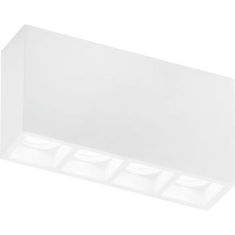 "Plafoniera componibile HAPIS in gesso bianco verniciabile 21x55x11 cm."