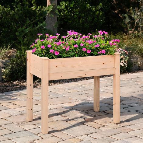 Jardinière surélevée en bois de pin 86 x 46 x 76 cm pour potager (1/5)