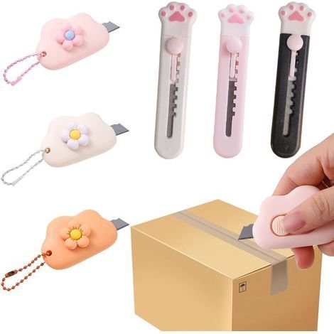 6 PCS Cutter standard, mini cutter, cutter, Box Cutter, Ouvrelettre, Couteau de papeterie, Mini coupepapier portable, couteaux utilitaires, couteaux à tapis (1/5)