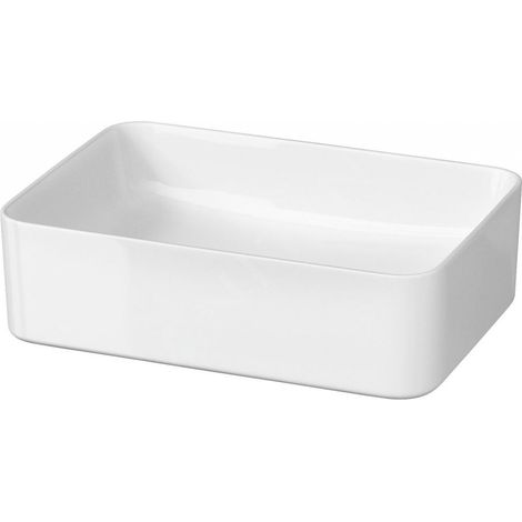Cersanit Crea - Vasque à poser, 50x35 cm, sans trop-plein, blanc K114-001 (1/4)