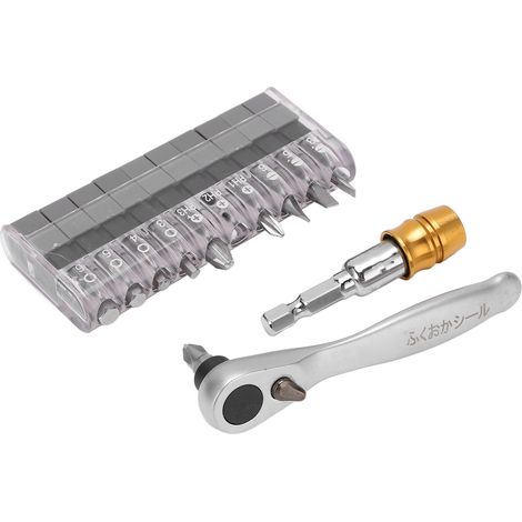 Set mit 12 Mini-Ratschenschraubendreher-Bits für Autoreparaturen, kompaktes Heimwerkerwerkzeug, Schraubzubehör-Set. (1/5)