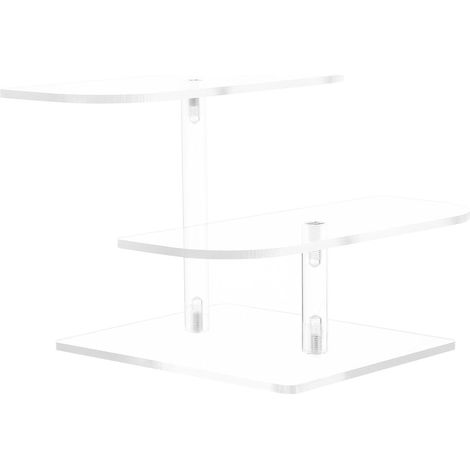 Support de Rangement à 2 Niveaux en Acrylique Transparent pour Lunettes et Figurines, Étagère Stable et Réutilisable pour Bureau et Maison (1/5)