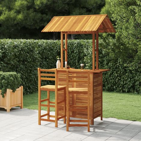 Ensemble de bar de jardin 3 pcs Bois d'acacia solide (1/5)