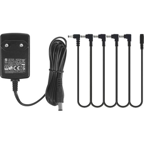 Adaptateur d'alimentation pour pédale de Guitare 9V DC 1A avec câble 5 Way Daisy Chain pour pédale d'effets de Guitare, Center Negative (1/5)