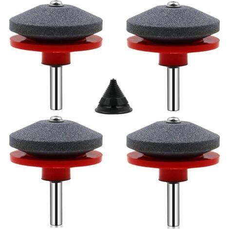 4 Pièces Affuteur Lame Tondeuse Gazon Universel Aiguiseur de Tondeuse Accessoires pour Tondeuses avec 1Pcs Kit D'équilibrage de Lame,50 x 47mm (1/5)