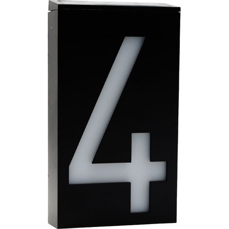Numéro de Maison Solaire (4), Led Light Up Adresse Boîte Aux Lettres Signes Illumination Plaque Nuit Solaire Lampe Numéro de Porte Maison Éclairage Extérieur Porche Décoratio Lumières (1/5)