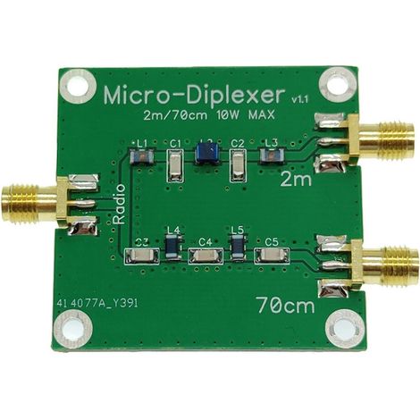 Filtre duplex micro-type 10 W V/U 2 m 70 cm, à placer entre l'émetteur et l'antenne (sans boîtier). (1/5)