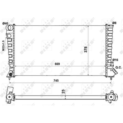 Radiateur, refroidissement du moteur NRF 58189A CITROËN 133041 1330E1 1330E2