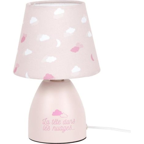 Lampe de Chevet Enfant "Nuages" 19cm Rose (1/5)