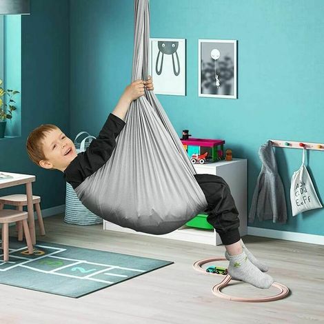 royaluxe -Hamac pour enfants balançoire de thérapie pour enfants Hamac balançoire intéri extéri Hamac pour enfants balançoire réglable pour enfants avec autisme, TDAH, Asperger, intégration sensoriell (1/5)