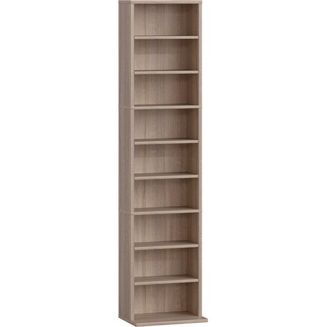 Etagère Fordwick Rangement CD DVD Blu Ray 260 CD 120 DVD Naturel Compact