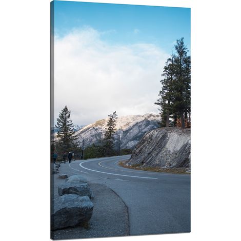 Leinwanddruck Naturstraße durch die Berge 70x120 cm Kaltes Klima Winter