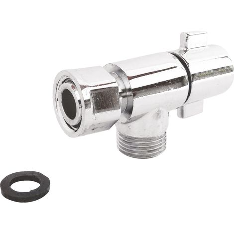 Robinet d'arrêt équerre pour WC - Ecrou tournant 3/8" - Poignée 1/4 de tour