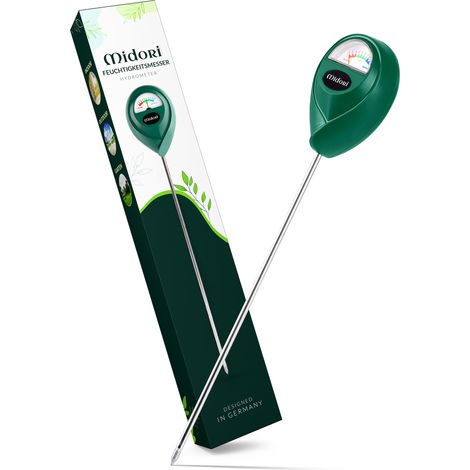 1 x Midori Boden-Feuchtigkeitsmesser Messgerät Hydrometer Pflanzen Grün 31,2 cm Sonde (1/5)