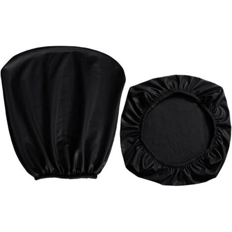Housse de chaise de bureau en PU housse de fauteuil extensible amovible chaise pivotante protecteur étanche à l'huile pour banquet maison, noir (1/5)