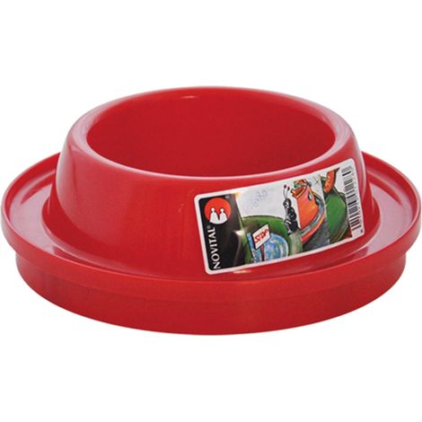 Ciotola per cani e gatti economica in Plastica alimentare rossa -1.25 lt - Ø 13 cm (1/3)