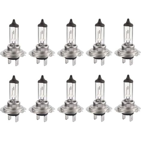Lot de 10 Ampoules H7 12V 55W Halogène Super Lumineuses Xenon, Longue Durée de Vie, Feux de Croisement et Feux de Route - Bluedeer (1/4)