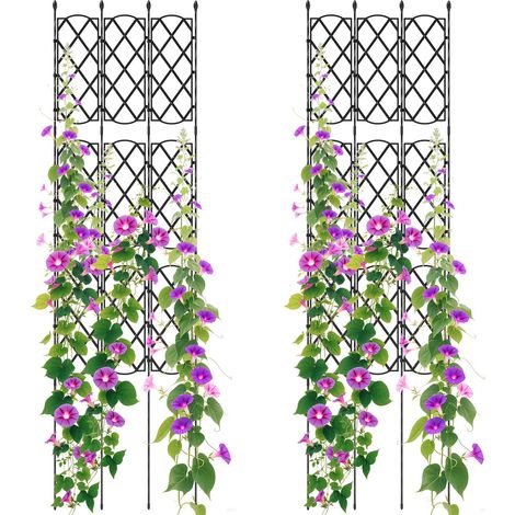 Garden Trellis Outdoor Plant Support Frame w/Adjustable Shapes-Black (1/5)