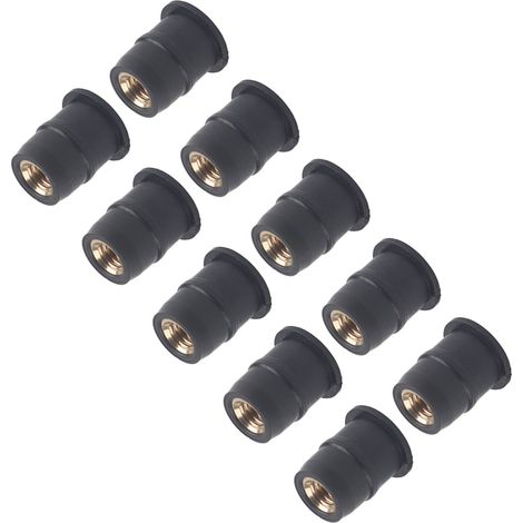 10 Stück M5 Gummiflanschmuttern 5 mm für Motorradwindschutzscheiben, Antivibrationshalterungen (1/5)