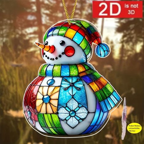 Support Acrylique - Ornement Accroche Neigeux en Acrylique - Pour Fenêtre Arbre de Noël - Rouge - 1 Pièce (1/5)