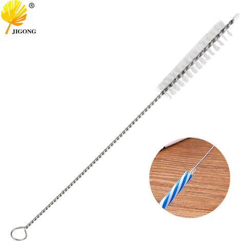 Brosse de nettoyage à pores fins pour becs de théières, becs de bouilloires, ouvertures de bouteilles, pailles, biberons et outils de nettoyage à tête de brosse. (1/5)