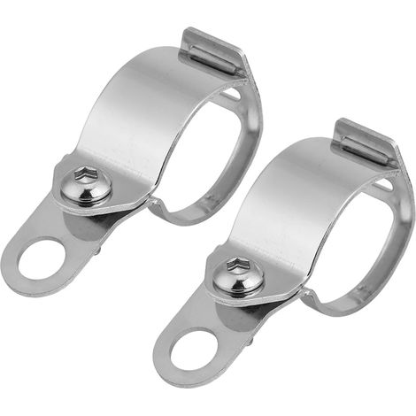 Montagehalterungen für Motorradblinker, passend für 30-45 mm Vorderradgabeln, silber, für Roller (1/5)