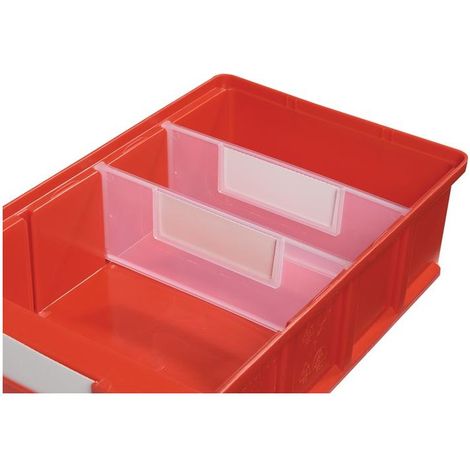LA-KA-PE 25x Cloison de séparation pour bac de rangement L 186 mm - VKB/TR 186 - 25
