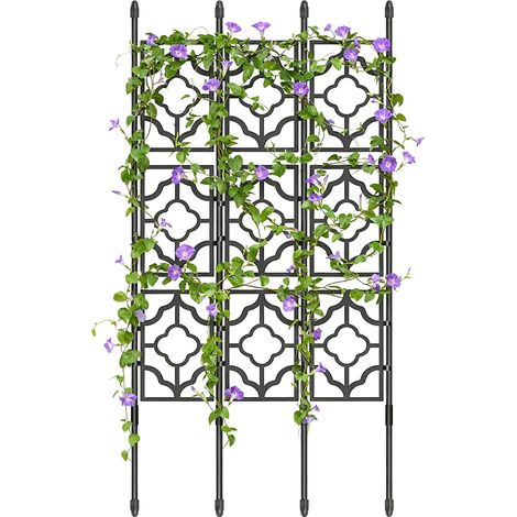 Lot de 3 Grilles de Jardin pour Plantes Grimpantes, 150cm Paravent Plantes Grimpantes, Support de Culture pour Concombre, Liannes, Fruits et Légumes, pour Potées, Intérieur et Extérieur (1/5)