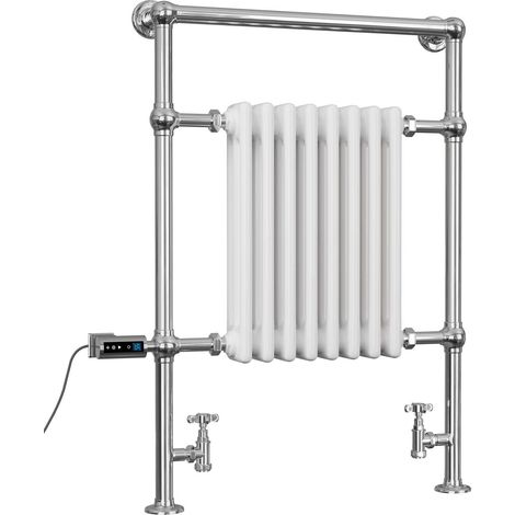 Adisham - Traditional Dual Fuel Towel Rail H963mm x W673mm Thermostatic WIFI - Floor Standing (1/3)