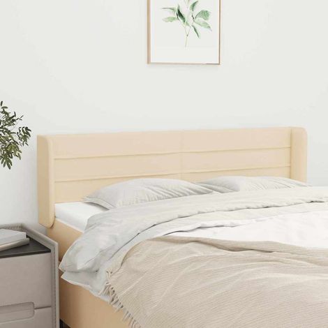 vidaXL Cabecero de tela color crema 147x16x78/88 cm (1/5)