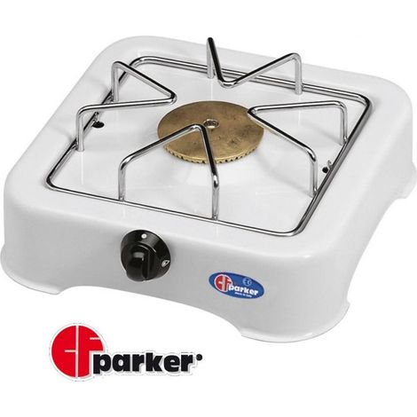 Fornello a gas 1 fuoco, spartifiamma in ottone cm 23,5x23,5x6 parker