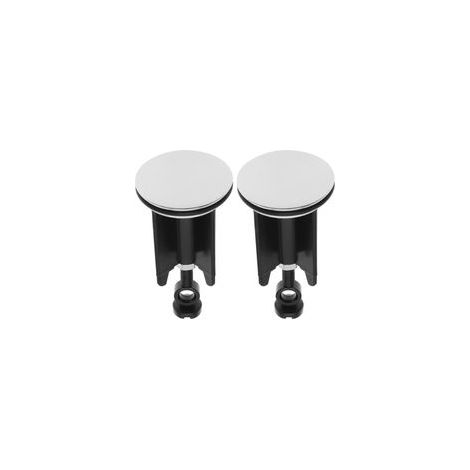 Lot de 2 bouchons de lavabo escamotables de 40 mm, réglables en hauteur, pour salle de bain, remplacement, chromés, antirouille, pour cuisines et salles de bain (1/5)