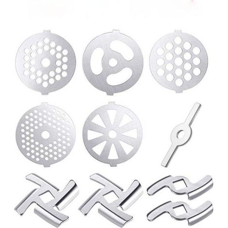 Fleischwolf-Zubehör – 10-teiliges Edelstahl-Set – Schneidmesser und Siebe – Korrosionsbeständig (1/5)