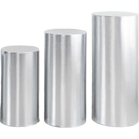 Set mit 3 dekorativen Hüllen für zylindrische Partyständer, Präsentationsständer, Säulen, Dessertteller etc. – Ideal für Geburtstagsfeiern, Hochzeiten und andere Veranstaltungen. JikaixSilver