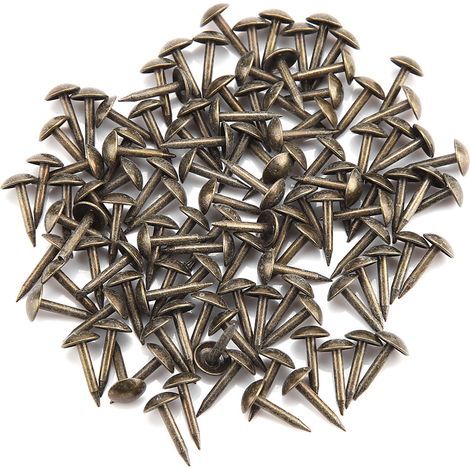 100 pièces épaissir les agrafes de fer clous attaches pour porte en bois de tambour de meubles (6 12mm) (1/5)