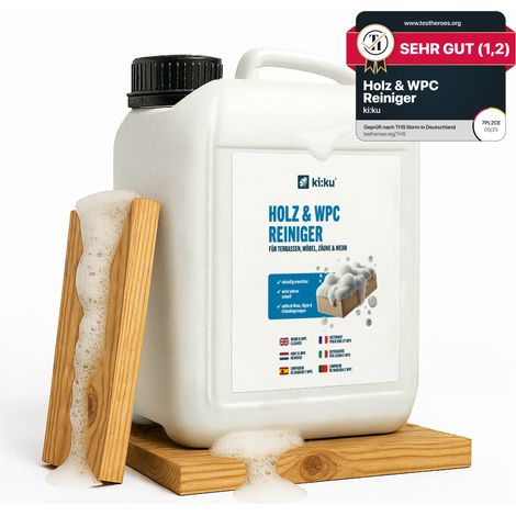 ki:ku Holz & WPC Reiniger - entfernt Schmutz & Grünbelag gründlich - 2.5 l (1/5)