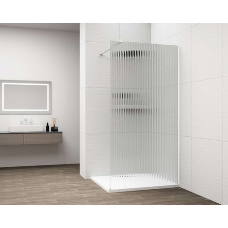 Polysan Esca - Mampara de ducha Walk-In 80 x 210 cm, Antidrop, cristal Flute/blanco ES1380-03 (1/5)