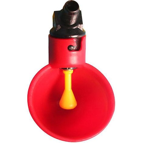 Automatische Hühnertränken, Vogeltränken, Tränkebecher, rote Plastiknapfspender, Hühner-, Enten-, Vogel-, Geflügelgehege, Wasserspender für