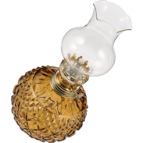 Lampe à Huile Salon Vintage en Verre et Fer, Éclairage Stable et Longue Durée, Décoration Rétro Salon Chambre (1/5)