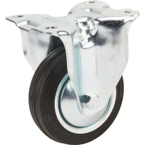 Roulettes pivotantes à bandage en caoutchouc noir TENTE 3478DVJ125P62 (1/3)