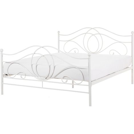 Bed Metal LYRA 160 x 200 cm (EU King Size) White (1/5)