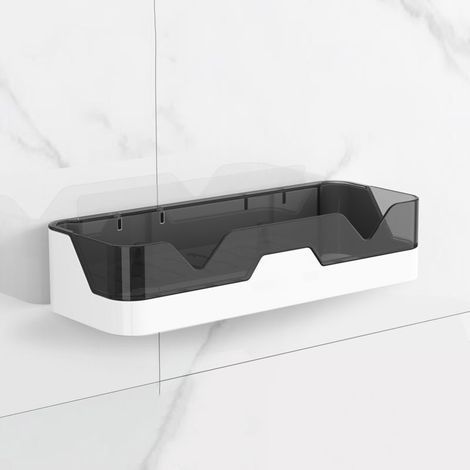 Lntyq Ensemble de supports de douche, paniers de douche, supports de salle de bains non percés, supports de salle de bains, pour salle de bains / cuisine (gris étoilé 28.8  11  6.2cm) (1/4)