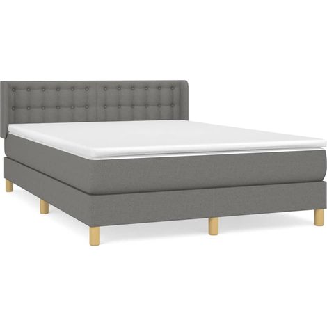 Maison Exclusive - Cama box spring con colchón tela gris oscuro 1 (1/5)