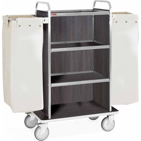 Chariot à linge inox 4 niveaux 2 sacs - Diamond