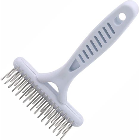 Brosse démêlante autonettoyante pour chiots, peigne à double rangée de dents en métal, élimine les poils morts-AquaForge (1/5)
