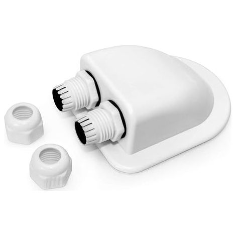Solar Cable Gland Entry Box Double Caravan and Boat ABS Cable Cover White (1/4)
