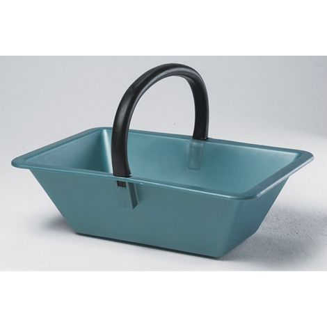 EDA – Panier de ramassage grand modèle – Plastique vert métallisé – Avec anse pour transport facile – Pour déchets de jardin et bricolage (1/4)