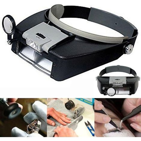 Loupe à éclairage LED Loupe en verre Loupe serre-tête pour lunettes (1/3)
